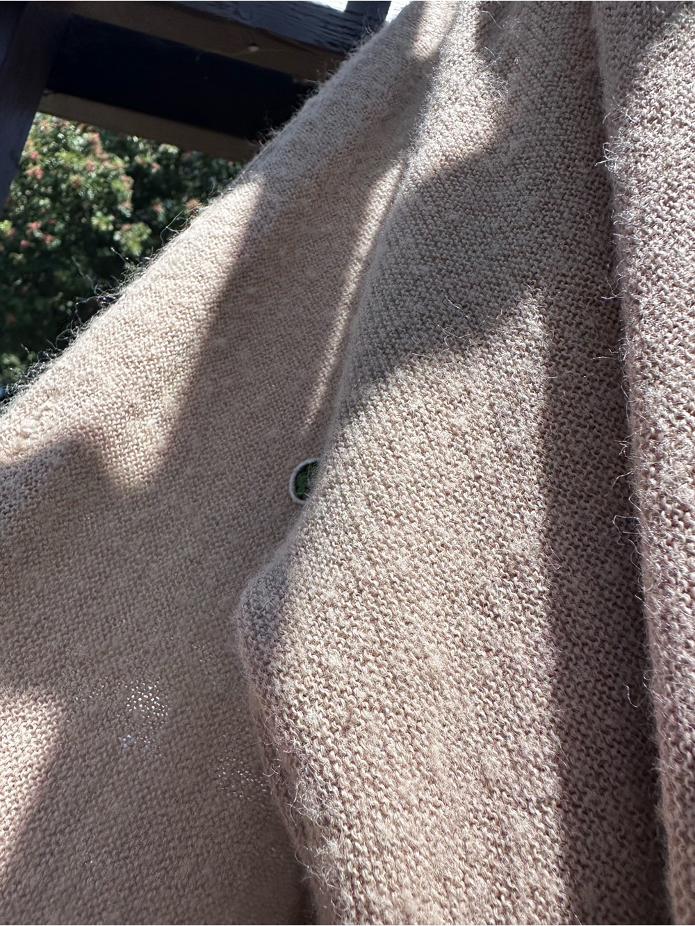 Lacoste Men's Tan V-Neck Cardigan with Crocodile Logo - Picture 6 of 6